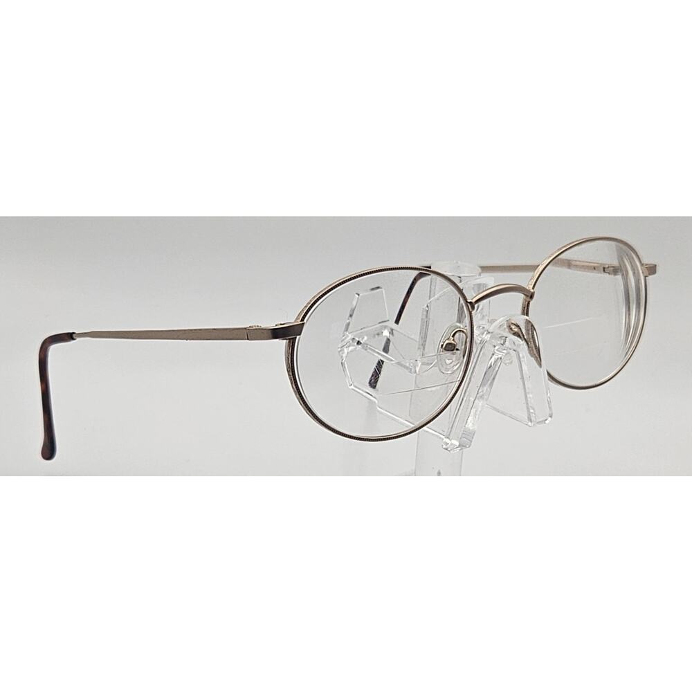 Vtg Georgetown Collection Nancy Satin Gold Round Eyeglass Frames 50-19-140 K8